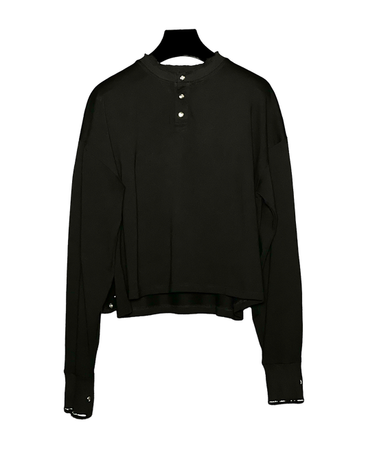 BLACK SCRIPT LONG SLEEVE SHIRT